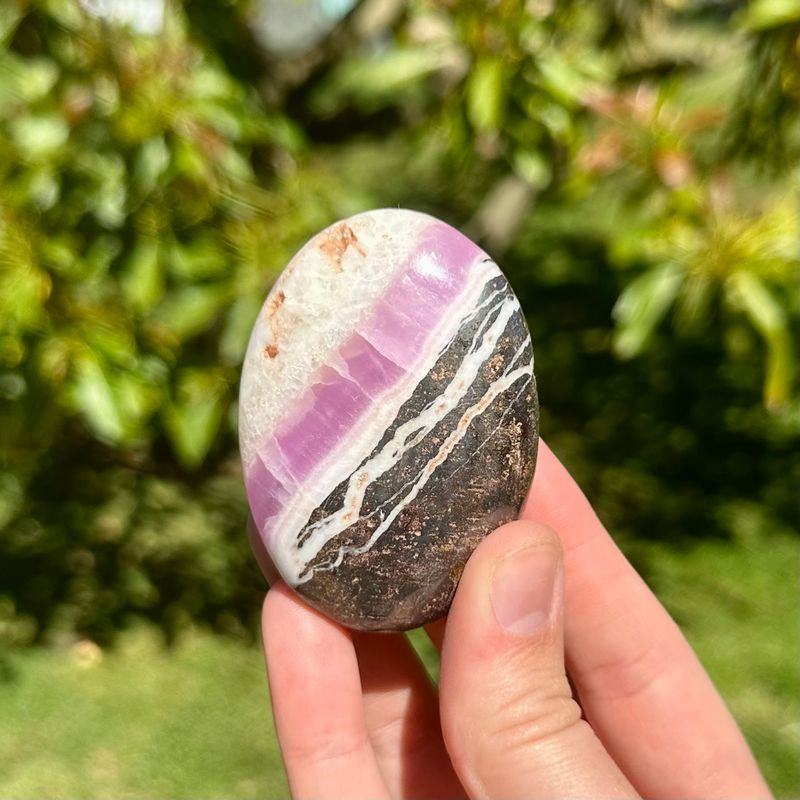 Pink Aragonite Palm Stone