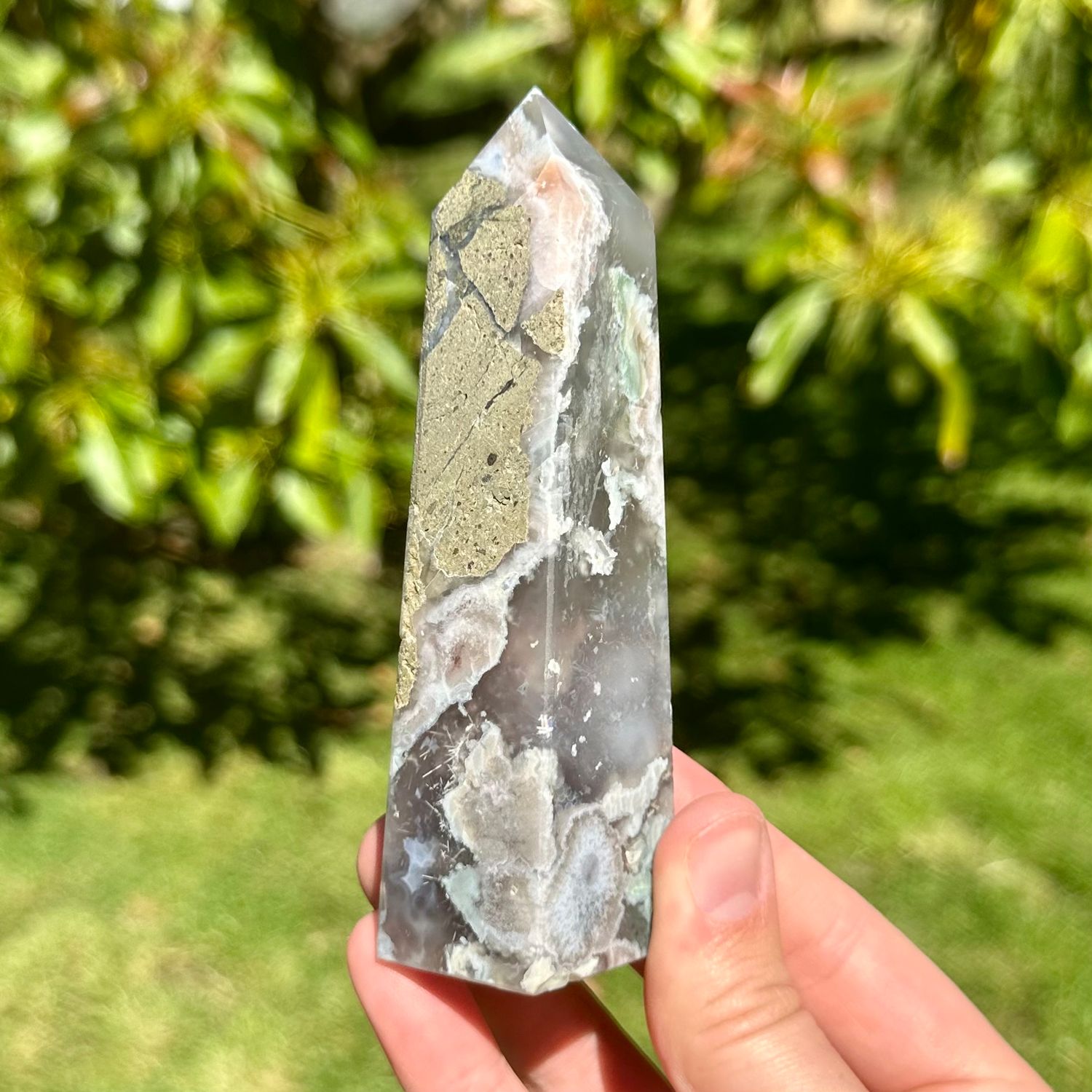 Black Flower Agate Point