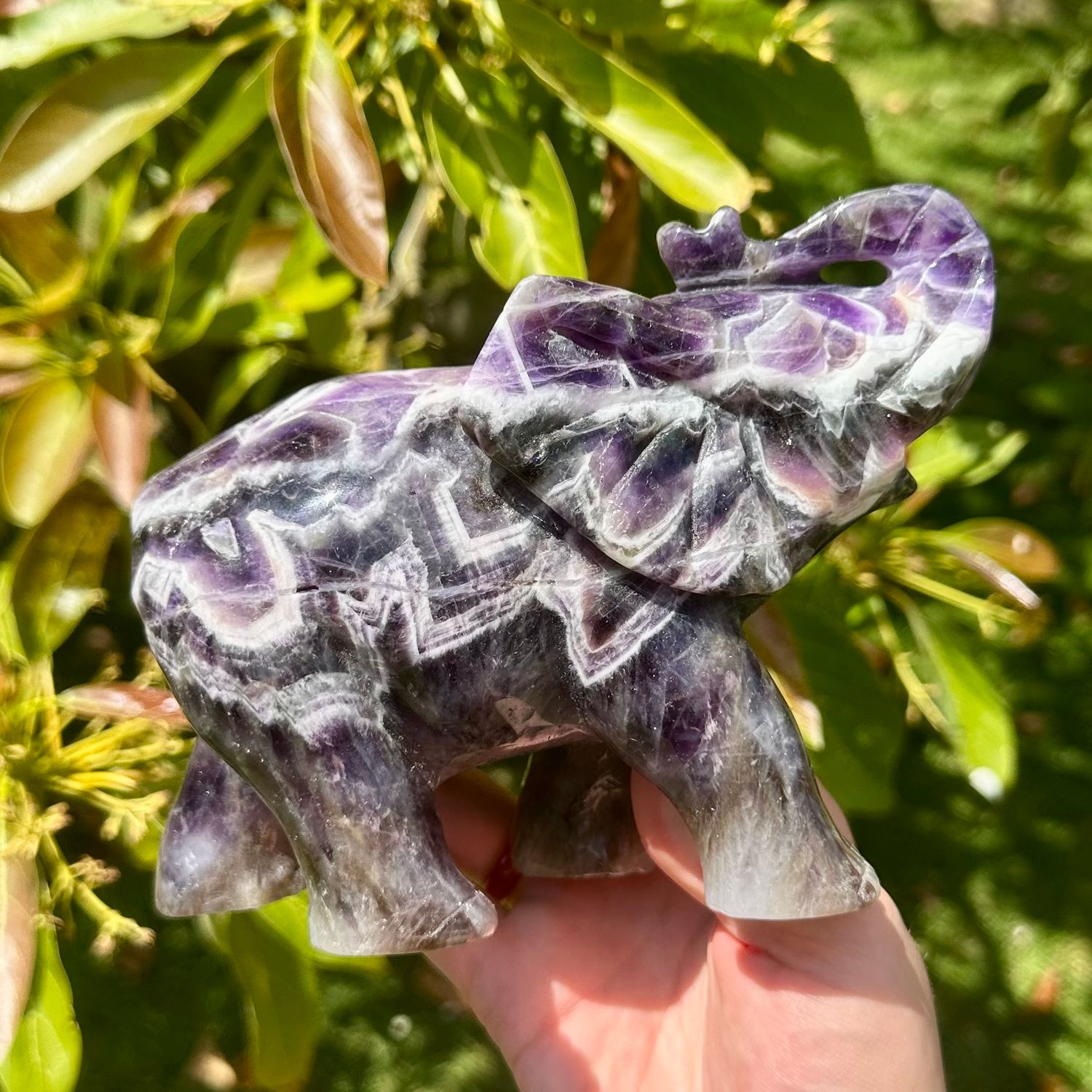 Chevron Amethyst Elephant