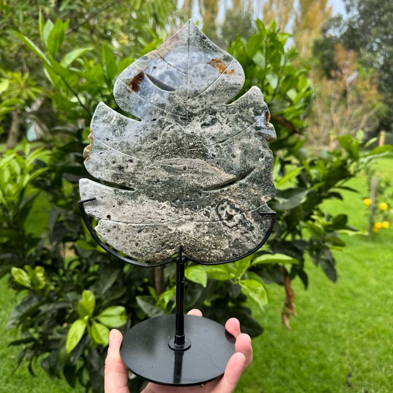 Ocean Jasper Carved Leaf