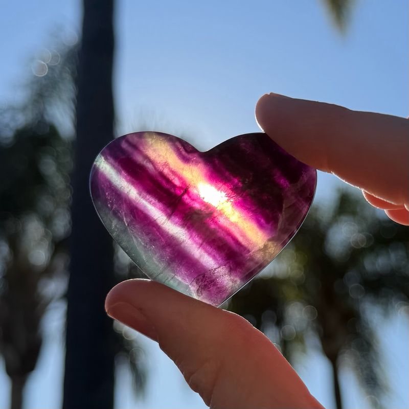 Purple Fluorite Heart