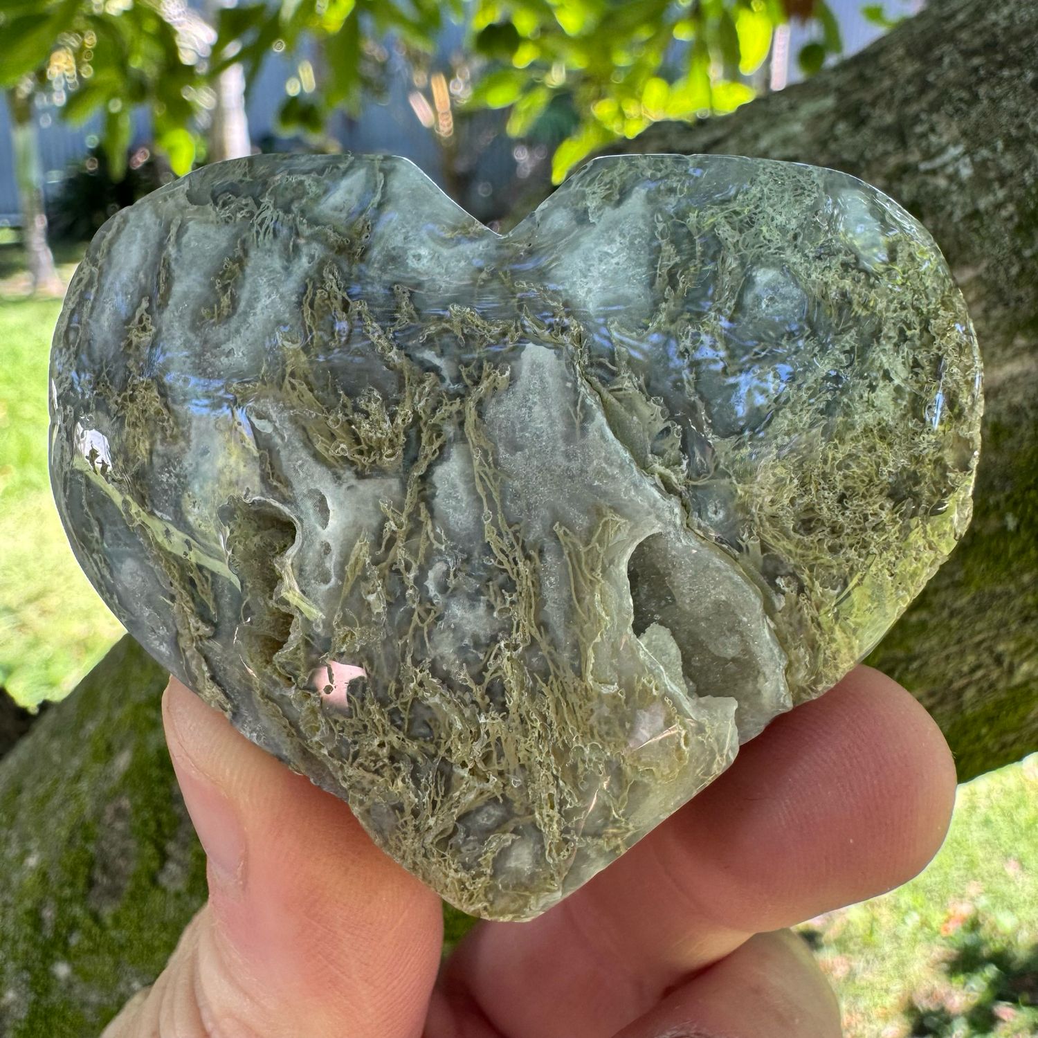 Moss Agate Heart