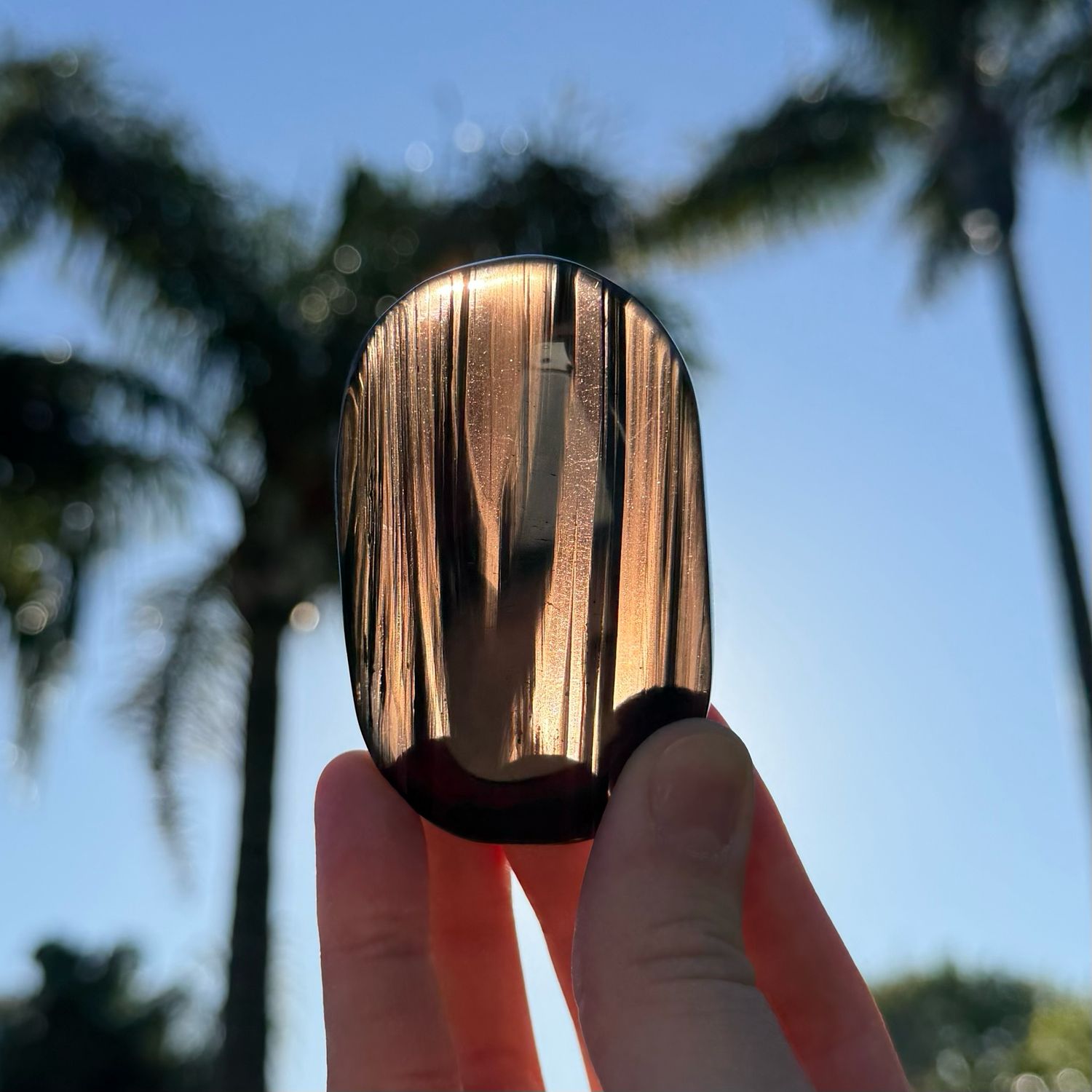 Ice Obsidian Palm Stone