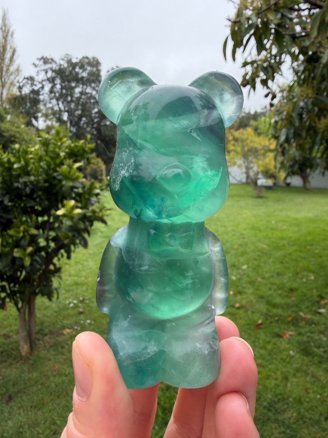 Green Fluorite Bear Brick