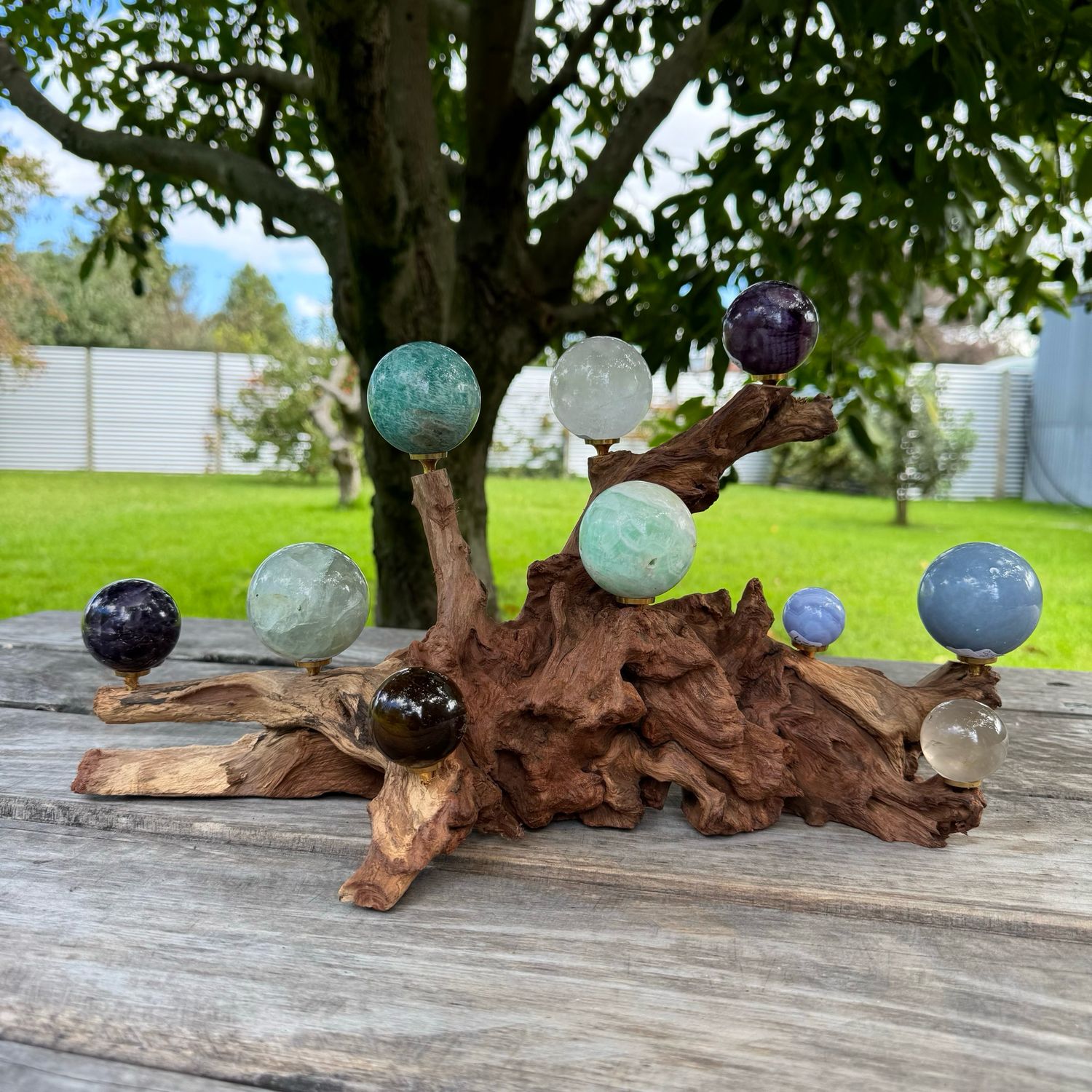 Wooden Sphere Stand 44cm