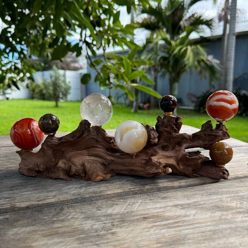 Wooden Sphere Stand 36cm