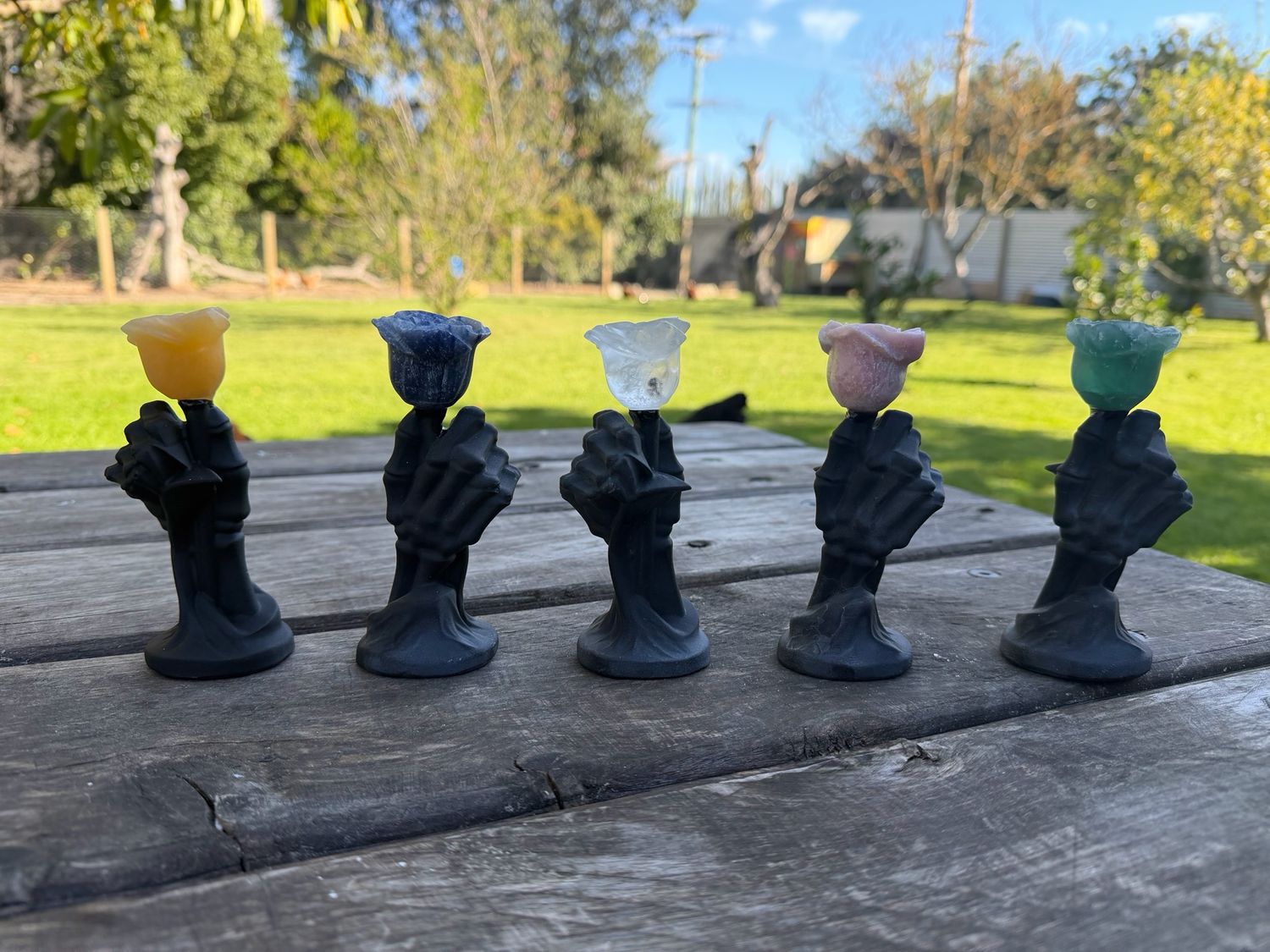 Crystal Rose Skeleton Hands