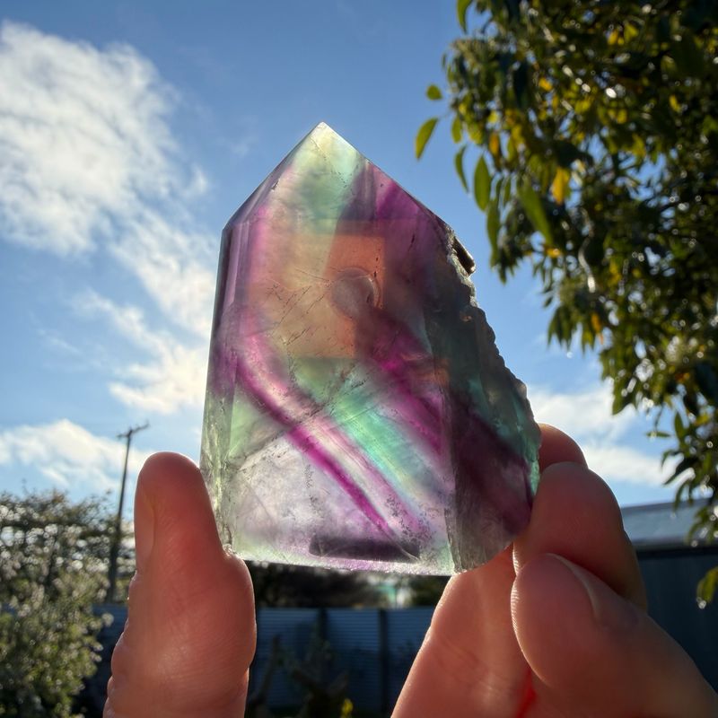 Rainbow Fluorite Raw Tower