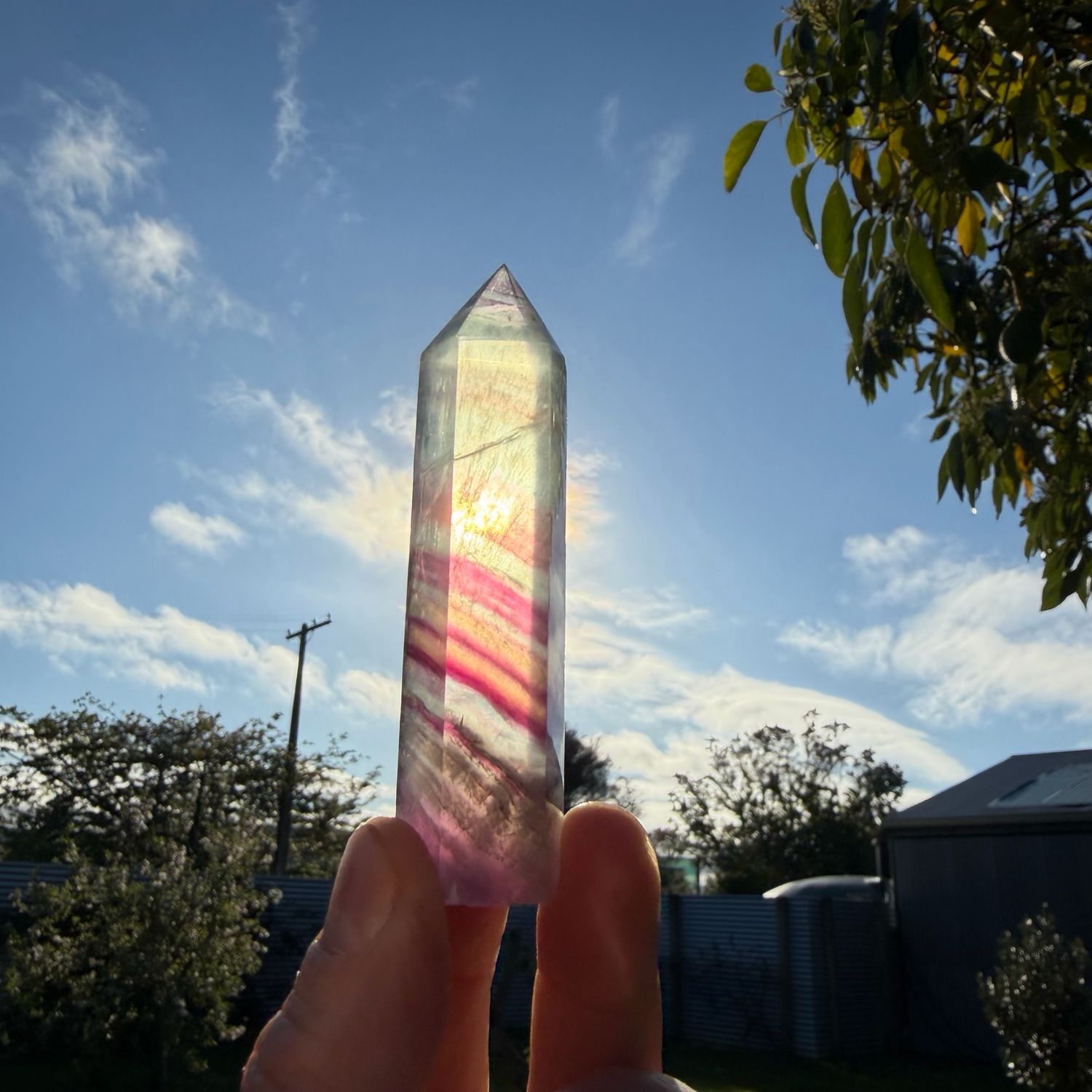 Rainbow Fluorite Point