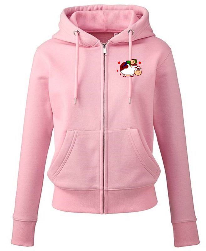 Ladies Cow Cuddle Hooded Top