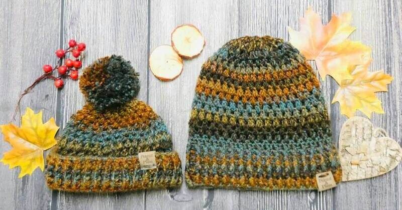 Rustic beanie - Pattern in sizes 12m - adult