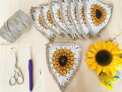 Crochet Sunflower Bunting