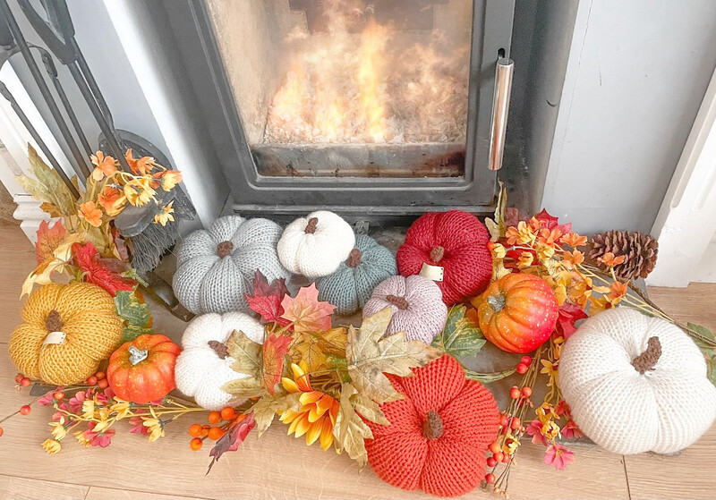 Knitted pumpkin set, x3 Pumpkins, Crochet pumpkin, knitted decor, Halloween Decorations, Pumpkin decorations