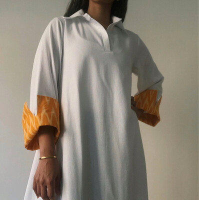 White and orange double-faced kaftan White and orange double-faced kaftan