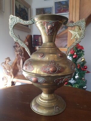 beautiful old amphora vase bronze and copper