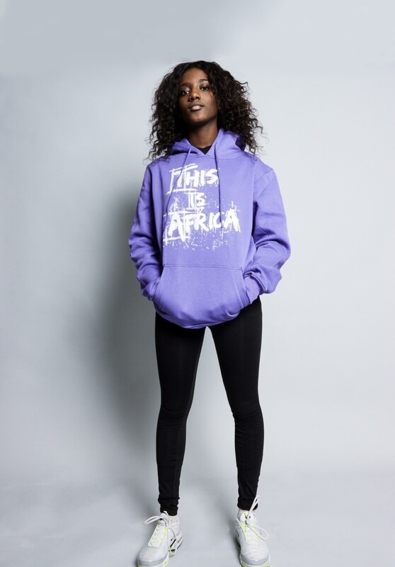 This is Africa ® Hoodie violet / blanc UniSex