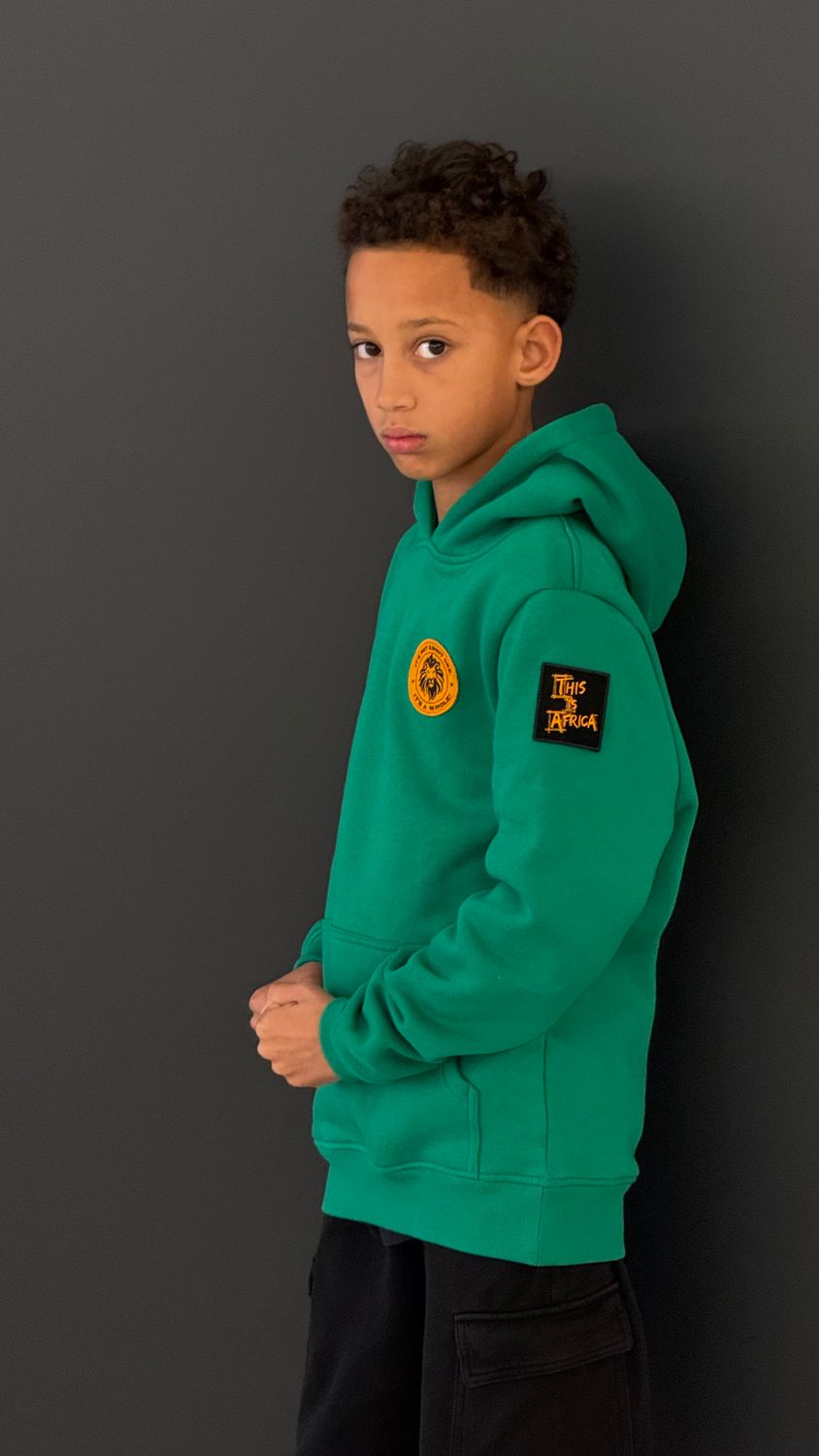 Sweat à capuche basique pour enfant Vert