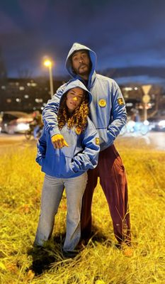 Sweat à capuche épais bleu cobalt