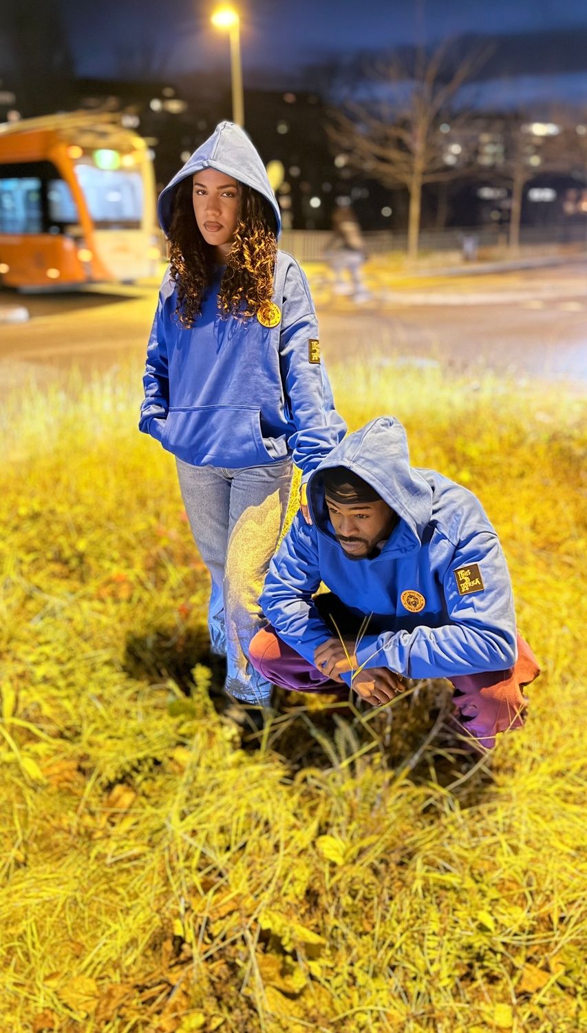 Sweat à capuche épais bleu cobalt