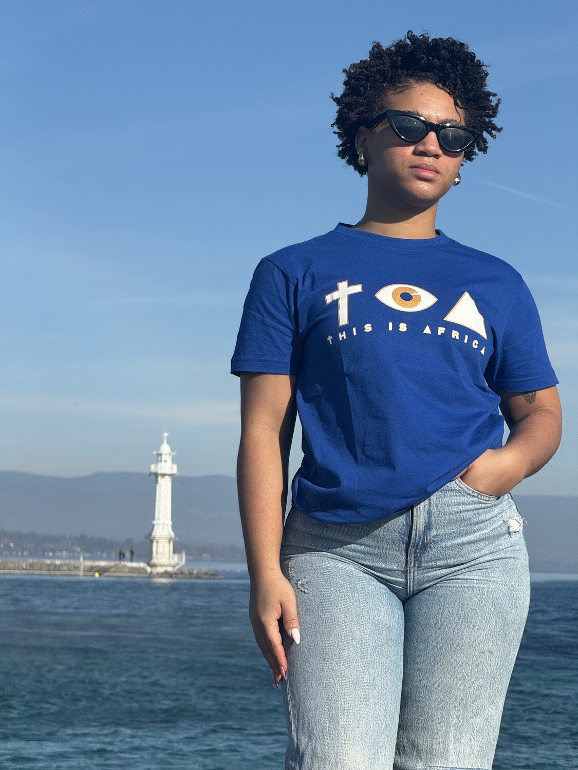 Eye Symbols T- shirt Blue By T.I.A