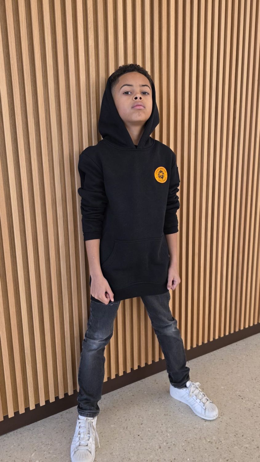 Sweat à capuche basique pour enfant Noir