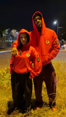 Sweat à capuche épais Rouge rubis