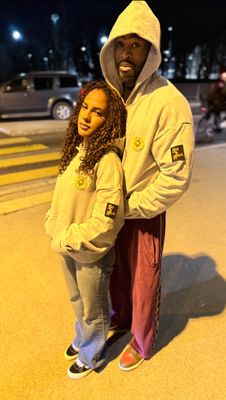 Sweat à capuche épais gris chiné