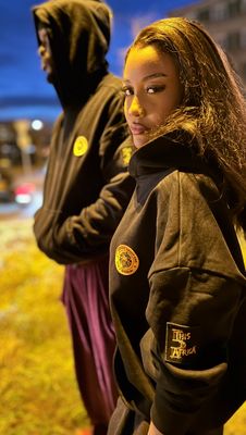 Sweat à capuche épais Noir