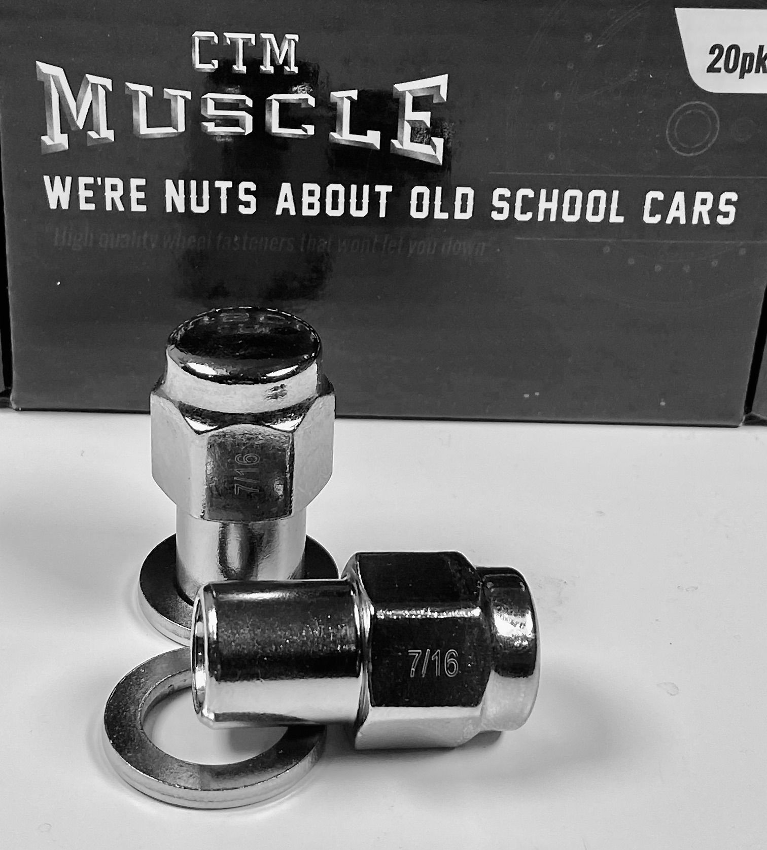 CHROME MAG SHANK & WASHER 7/16 UNF WHEEL NUT SET