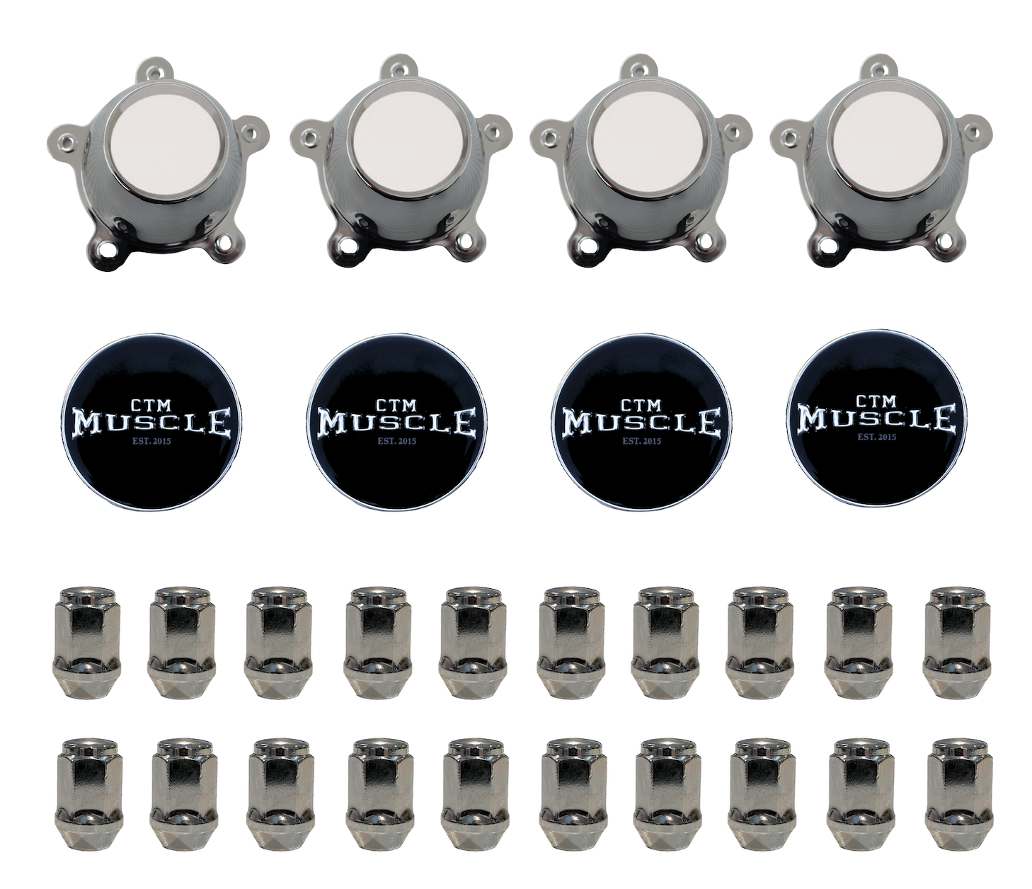 CLASSIC MAG WHEEL ACCESSORY RESTO KIT (SCREW IN CAP TALL - TAPER NUT)