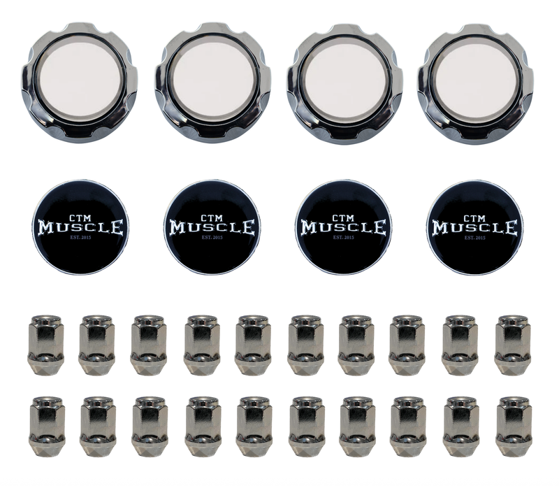CLASSIC MAG WHEEL ACCESSORY RESTO KIT (PUSH IN FLUTED CAP SMALL - TAPER NUT)