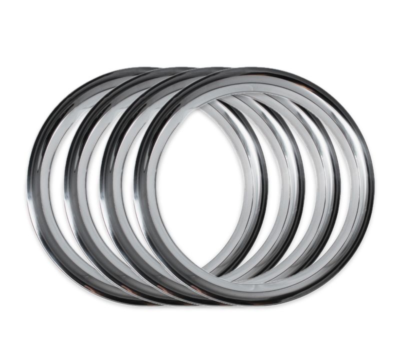 15" WHEEL TRIM RINGS - POLISHED STAINLESS STEEL [SET 4] FITS: GTS & 12 SLOT STEEL