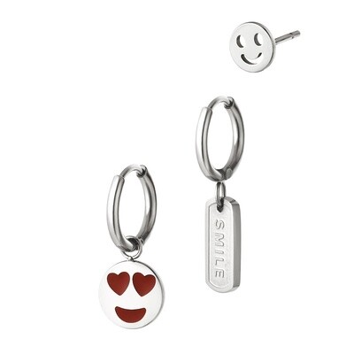 Trio oorbellen Smile Zilver