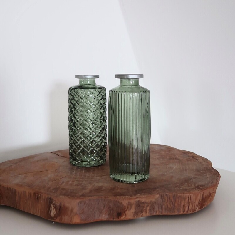 Vaasjes Groen Glas 2 stuks