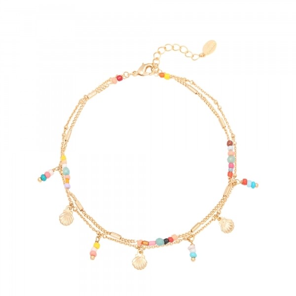 Enkelband Beach Goud/Multi