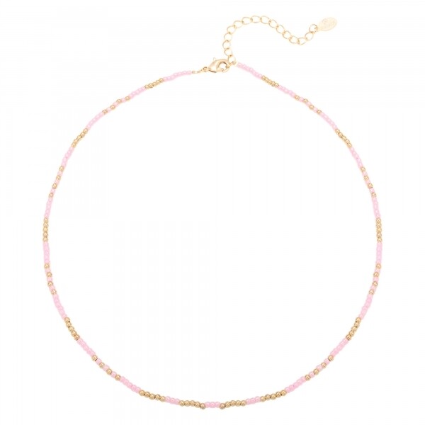 Kralen Ketting Roze/Goud