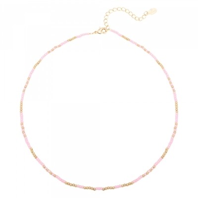 Kralen Ketting Roze/Goud