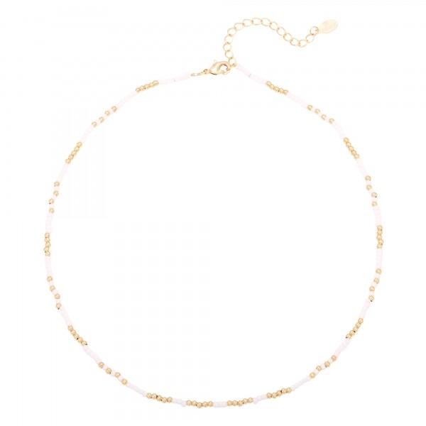 Kralen Ketting Wit/Goud