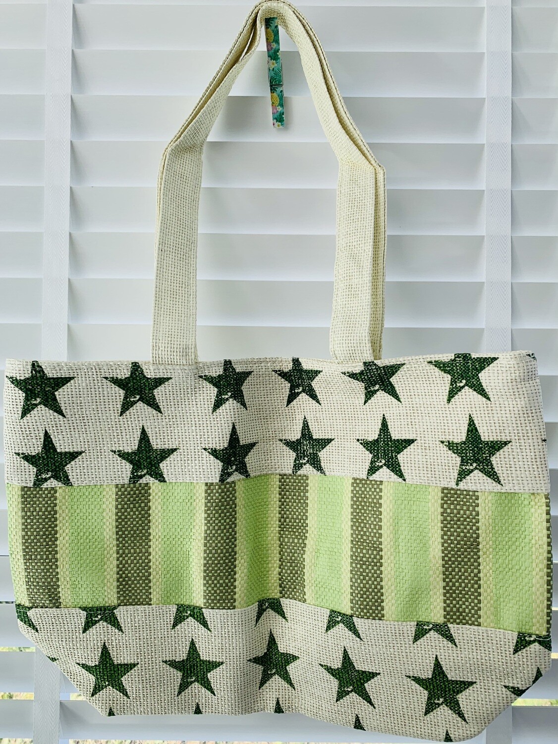 Strandtas Sterren Lime