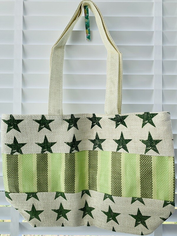 Strandtas Sterren Lime