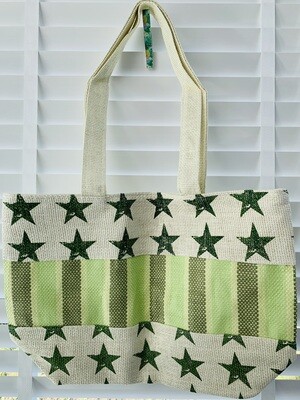 Strandtas Sterren Lime