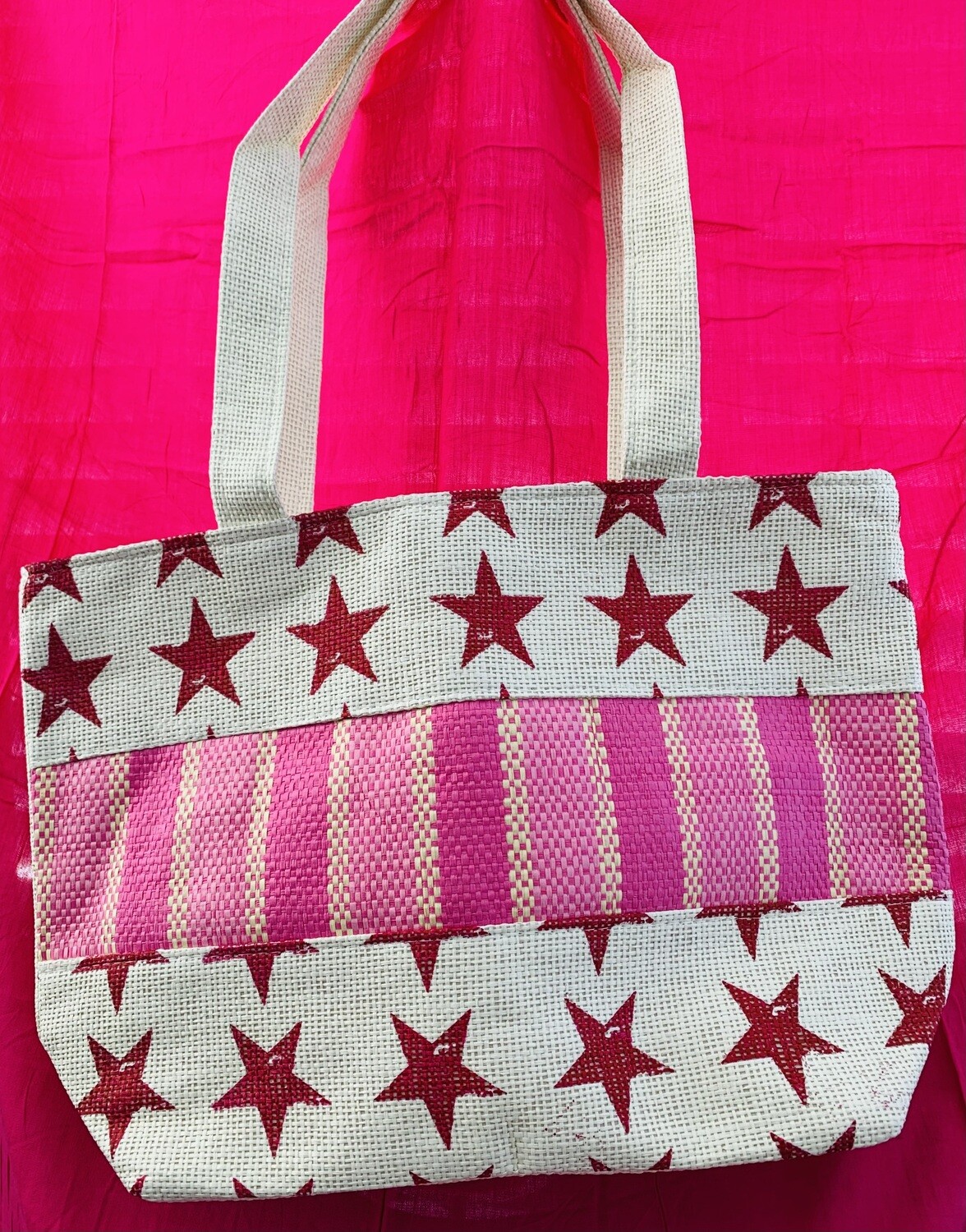 Strandtas Sterren Roze