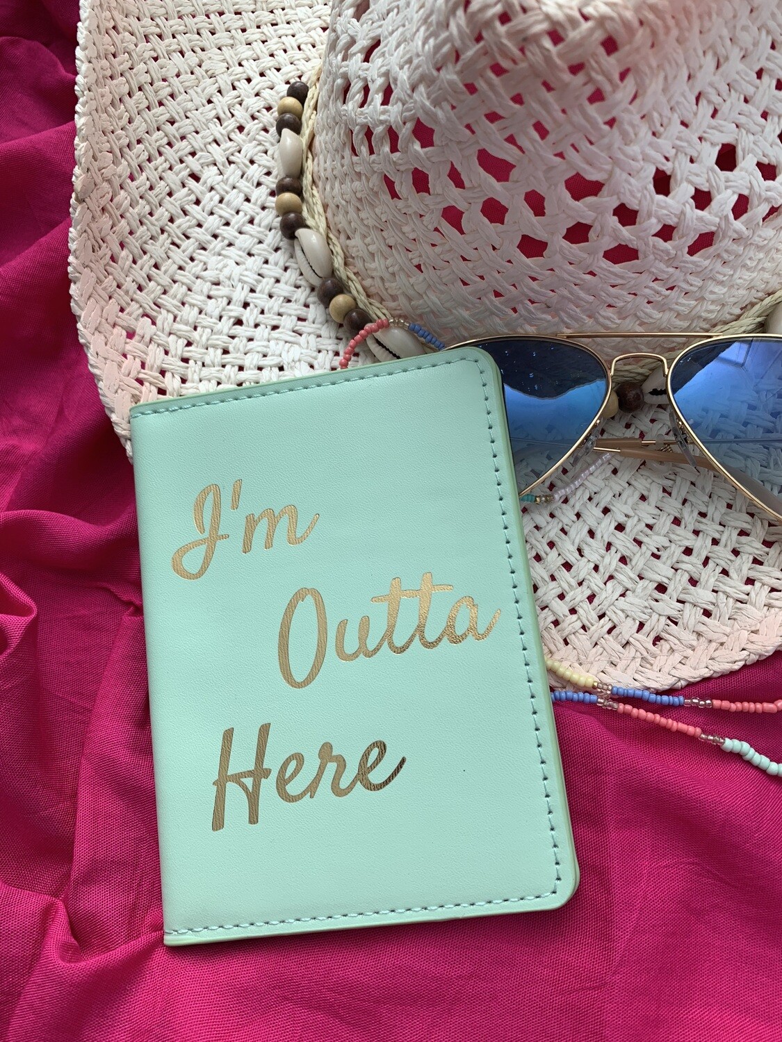 Paspoorthoesje I'm Outta Here / Mintgroen