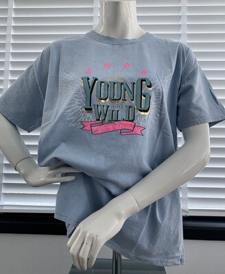 T-Shirt Young & Wild / Blauw T-Shirt Young & Wild / Blauw