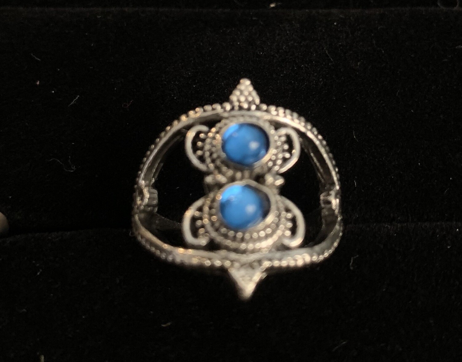 Ring Boho Zilver / Lichtblauw