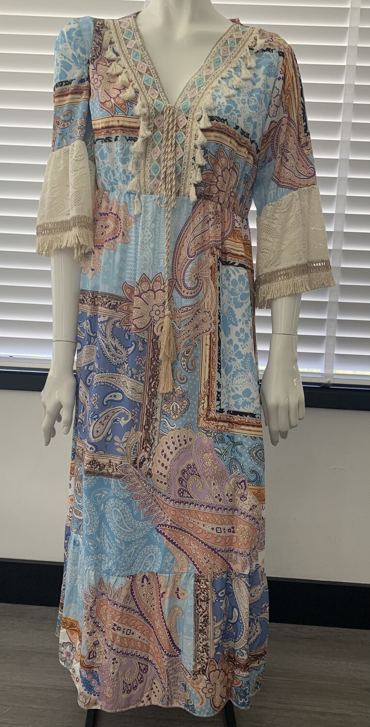 Jurk BOHO licht-blauw