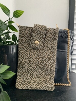 Nubuck telefoontasje-Dalmatiër Camel