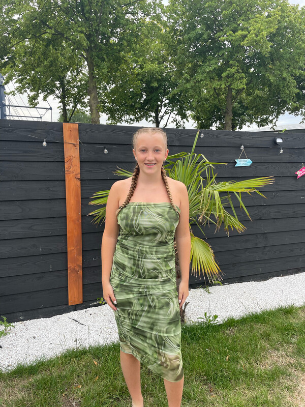 Jurk Strapless Mesh Tie Dye