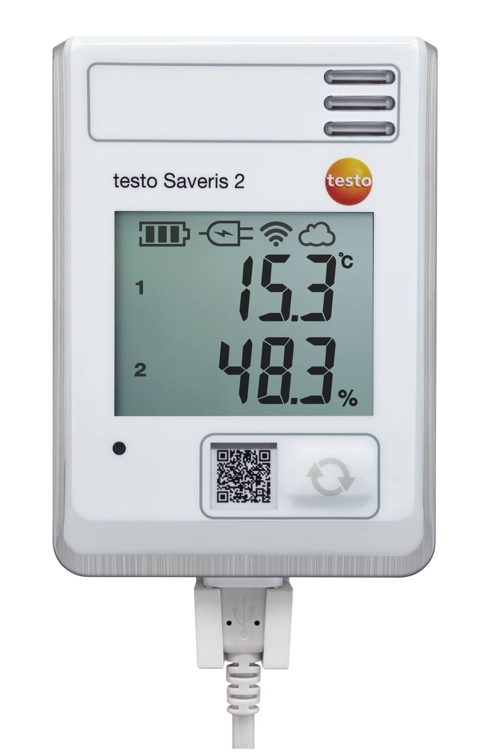 testo Saveris 2-H1 - Funk-Datenlogger mit Display und integriertem Temperatur- und Feuchtefühler
