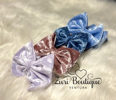 Crushed Velvet Fabric Bow Headband | Stretchy Headband with bow | Hairbow | Girls hair accessories